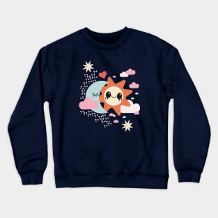 Moon and Sun Cute Design Crewneck Sweatshirt